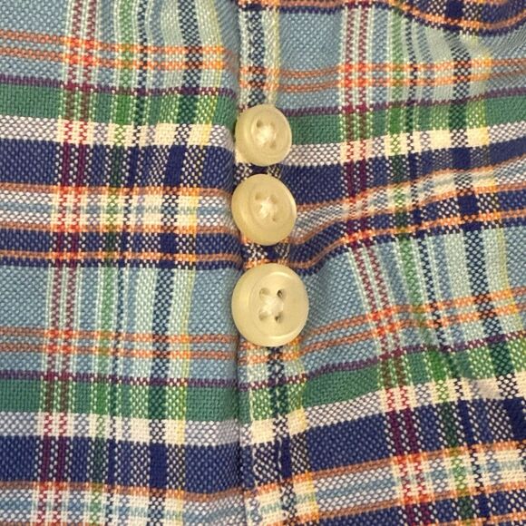 Ralph Lauren Men’s Medium Plaid Blue Green Button Up Long Sleeve Shirt Church - Picture 9 of 10